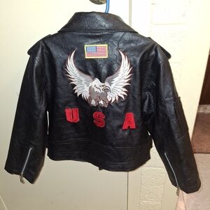 Outdoor Habitat brand faux leather motorcycle biker jacket